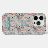Japanisches Sakura-Geisha-Muster mit Monogramm Case-Mate iPhone Hülle (Rückseite (Horizontal))