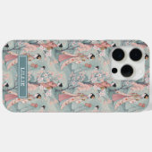 Japanisches Sakura-Geisha-Muster mit Monogramm - Case-Mate iPhone Hülle (Rückseite (Horizontal))
