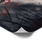 Japanisches Sakura Kirchenbaum Kunstdruckposter Poster (Ecke)