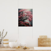 Japanisches Sakura Kirchenbaum Kunstdruckposter Poster (Küche)