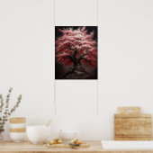 Japanisches Sakura Kirchenbaum Kunstdruckposter Poster (Küche)