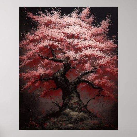 Japanisches Sakura Kirchenbaum Kunstdruckposter Poster (Vorne)