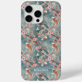 Japanisches Sakura-Koi-Fisch-Muster mit Monogramm Case-Mate iPhone Hülle