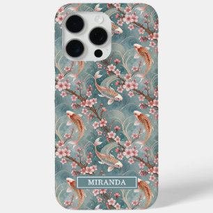 Japanisches Sakura-Koi-Fisch-Muster mit Monogramm  Case-Mate iPhone Hülle