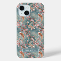 Japanisches Sakura-Koi-Fisch-Muster monogrammiert