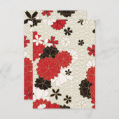 Japanisches Sakura Vintages Blumenmuster Dankeskarte (Vorne/Hinten)