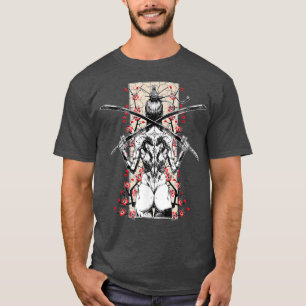 Japanisches Samurai Girl und Vintag Sakura Cherry  T-Shirt