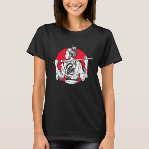 Japanisches Samurai-Mädchen mit Drachen-Tattoo auf T-Shirt