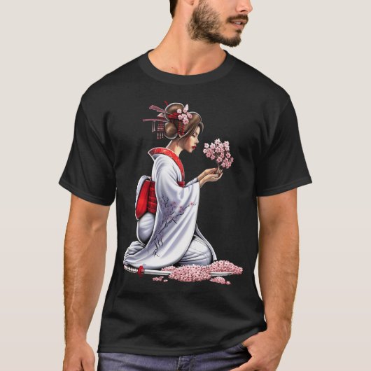 Japanisches Samurai-Mädchen T-Shirt (Vorderseite)