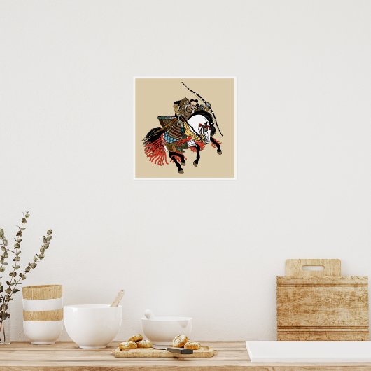 Japanisches Samurai-Pferd Poster (Küche)
