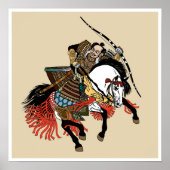 Japanisches Samurai-Pferd Poster (Vorne)