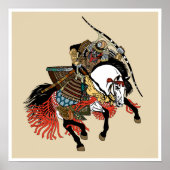 Japanisches Samurai-Pferd Poster (Vorne)