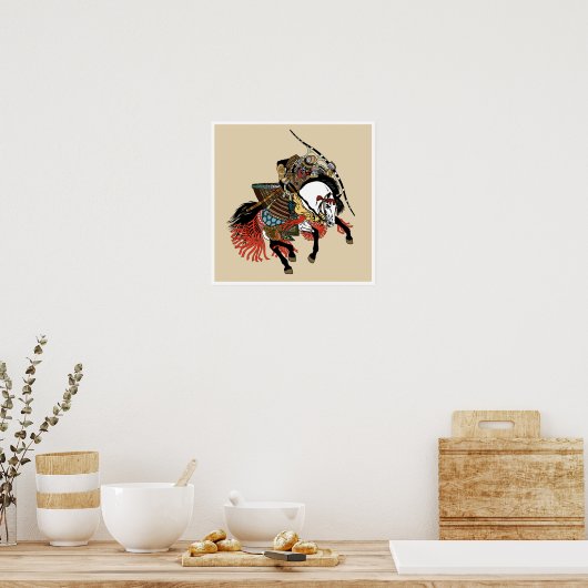 Japanisches Samurai-Pferd Poster (Küche)