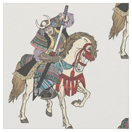 Japanisches Samurai-Pferd Stoff (Nahaufnahme)