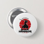 Japanisches Samurai-Silhouette-Kissen Button (Vorne & Hinten)