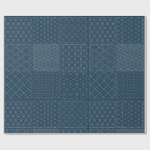 Japanisches Sashiko Muster Geschenkpapier (Flach)