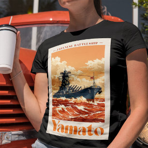 Japanisches Schlachtschiff Yamato Vintage-Marinepo T-Shirt