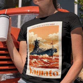 Japanisches Schlachtschiff Yamato Vintage-Marinepo T-Shirt