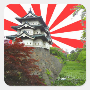 Japanisches Schloss Quadratischer Aufkleber