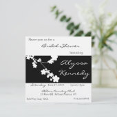 Japanisches Schwarz-Weiß-Brautparty Einladung (Stehend Vorderseite)