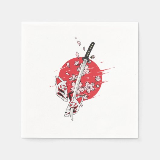 Japanisches Schwert Japan Kendo Katana Ninja Samur Serviette (Vorderseite)