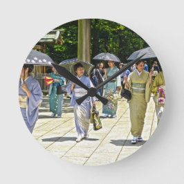 Japanisches Schwertfestival Runde Wanduhr