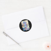 Japanisches Seepferd Farbenfrohe Pferde Natur Kuns Runder Aufkleber (Umschlag)