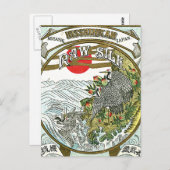 Japanisches Seidensiegel Postkarte (Vorne/Hinten)