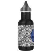 japanisches Seigaiha-Wave-Muster mit Monogramm Edelstahlflasche (Links)