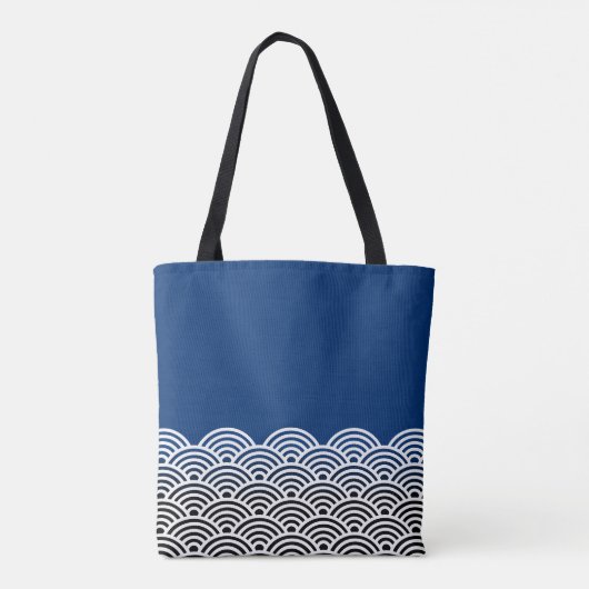 Japanisches Seigaiha Wave Pattern Tasche (Rückseite)