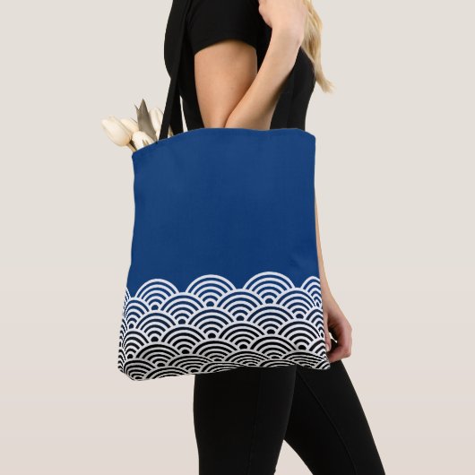 Japanisches Seigaiha Wave Pattern Tasche (Von Nahem)