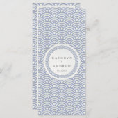 Japanisches Seigaiha Waves Elegant Beach Wedding M Menükarte (Vorne/Hinten)