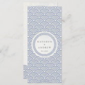 Japanisches Seigaiha Waves Elegant Beach Wedding M Menükarte (Vorne/Hinten)