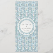 Japanisches Seigaiha Waves Elegant Beach Wedding M Menükarte (Vorderseite)