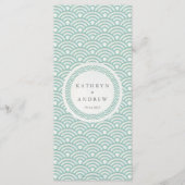 Japanisches Seigaiha Waves Elegant Beach Wedding M Menükarte (Vorderseite)