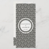 Japanisches Seigaiha Waves Elegant Beach Wedding M Menükarte (Vorne/Hinten)