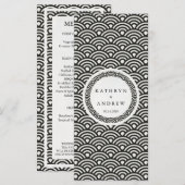 Japanisches Seigaiha Waves Elegant Beach Wedding M Menükarte (Vorne/Hinten)