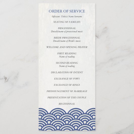 japanisches Seigaiha Waves-Programm/Dienstorden Programm (Rückseite)