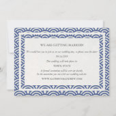 Japanisches Seigaiha Waves Save the Date flaches F Einladung (Rückseite)