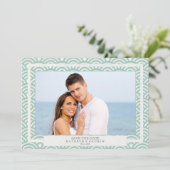 Japanisches Seigaiha Waves Save the Date flaches F Einladung (Stehend Vorderseite)