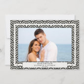 Japanisches Seigaiha Waves Save the Date flaches F Einladung (Vorderseite)