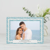 Japanisches Seigaiha Waves Save the Date flaches F Einladung (Stehend Vorderseite)