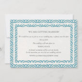 Japanisches Seigaiha Waves Save the Date flaches F Einladung (Rückseite)