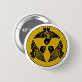 japanisches Sparrow-Wappen Button (Vorne & Hinten)