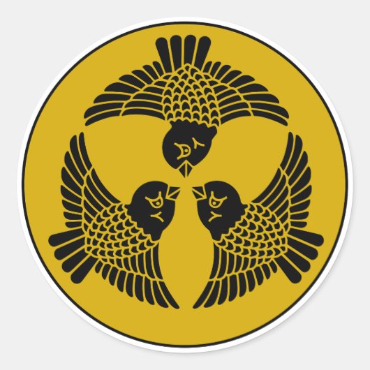 japanisches Sparrow-Wappen Runder Aufkleber (Vorderseite)