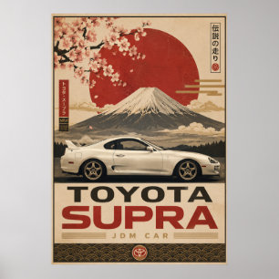 Japanisches Sportwagen-Vintage-Plakat Mount Fuji Poster