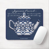 JAPANISCHES SPRICHWORT TEA POT Cross-Stitch-Design Mousepad (Mit Mouse)