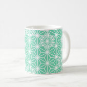 Japanisches Sternmuster - leichtes Aqua Kaffeetasse (VorderseiteRechts)