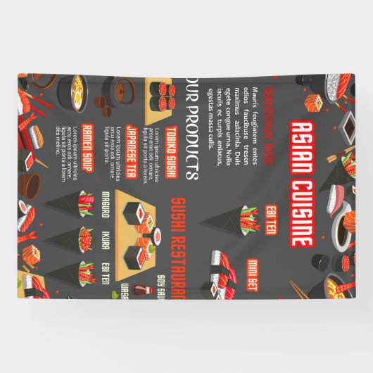 japanisches Sushi-Bar Restaurant Banner (Horizontal)