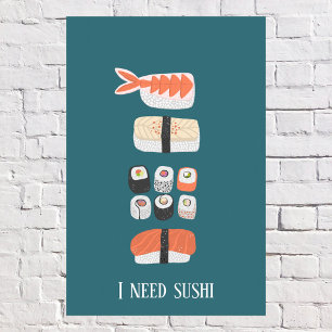 Japanisches Sushi mit individuellem Text Poster